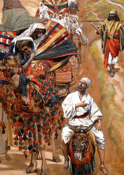 Rebecca Meets Isaac by the Way by James Tissot Bible Art Print (6 Sizes)