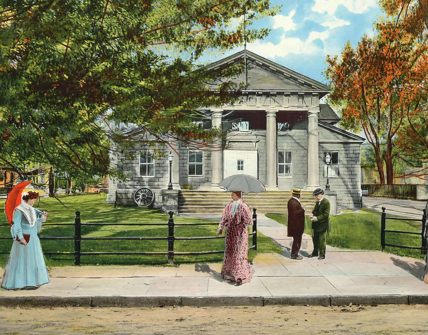 Redwood Library Newport RI in 1905 Vintage Print (7 Sizes)
