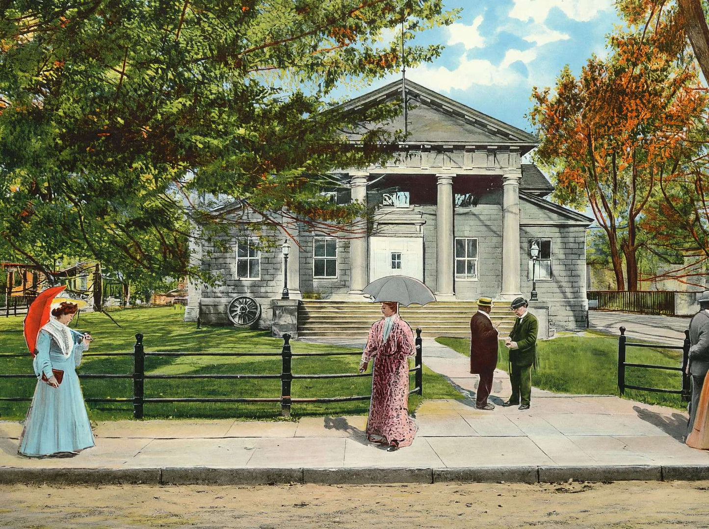 Redwood Library Newport RI in 1905 Vintage Print (7 Sizes)