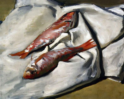 Red Mullets art print by Claude Monet (1869)