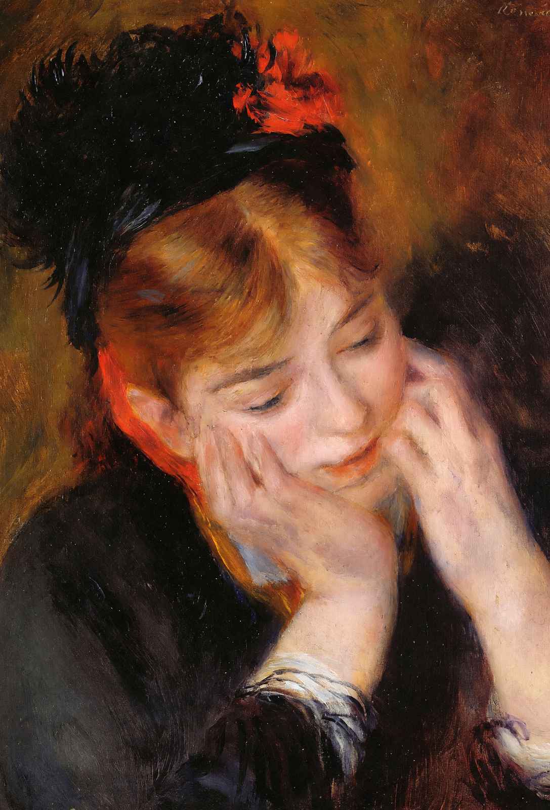 Reflection 1877 Painting by Pierre-Auguste Renoir Fine Art Print (6 Sizes)