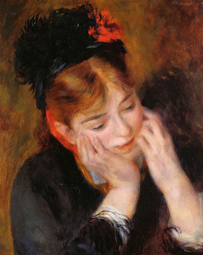 Reflection painting by Pierre-Auguste Renoir (1877)