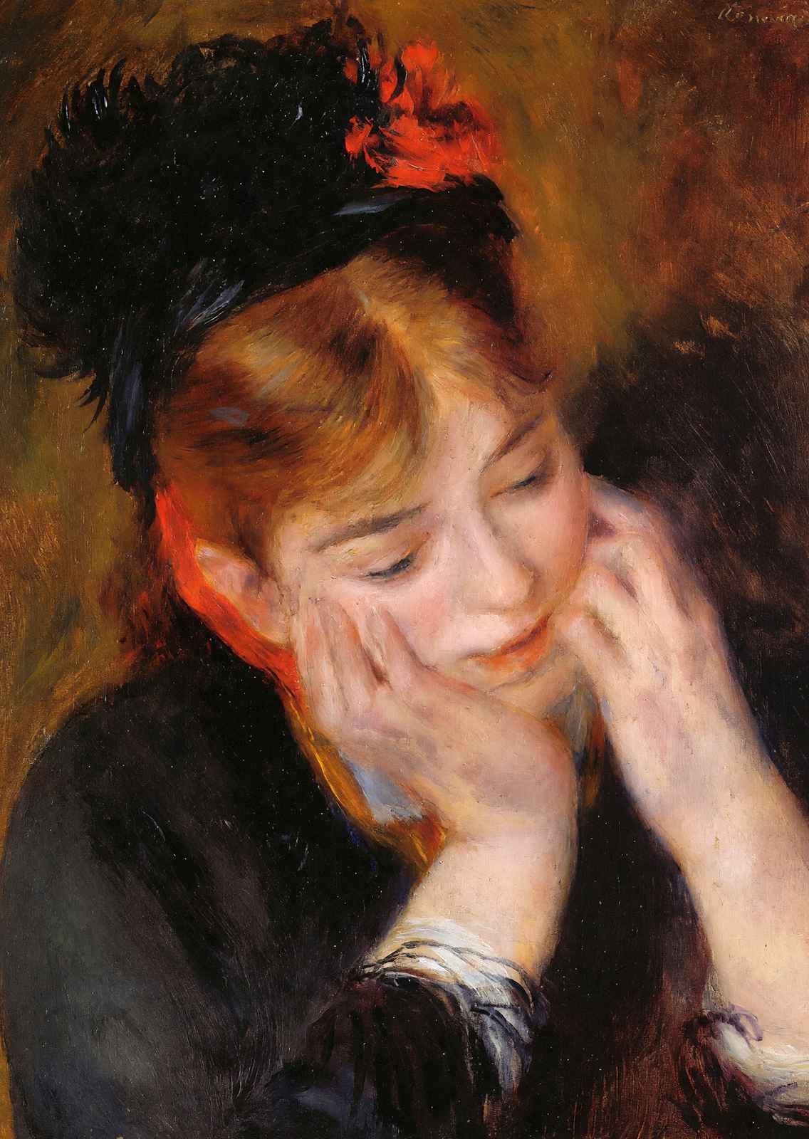 Reflection 1877 Painting by Pierre-Auguste Renoir Fine Art Print (6 Sizes)
