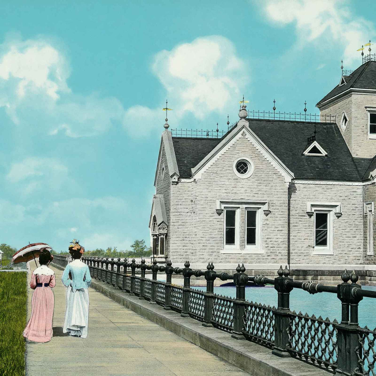 The Reservoir Louisville in 1907 Vintage Print (7 Sizes) - Enhanced