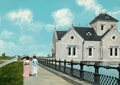 The Reservoir Louisville in 1907 Vintage Print (7 Sizes) - Enhanced