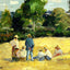 Resting Harvesters, Montfoucault Art Print 1875 by Camille Pissarro (6 Sizes)