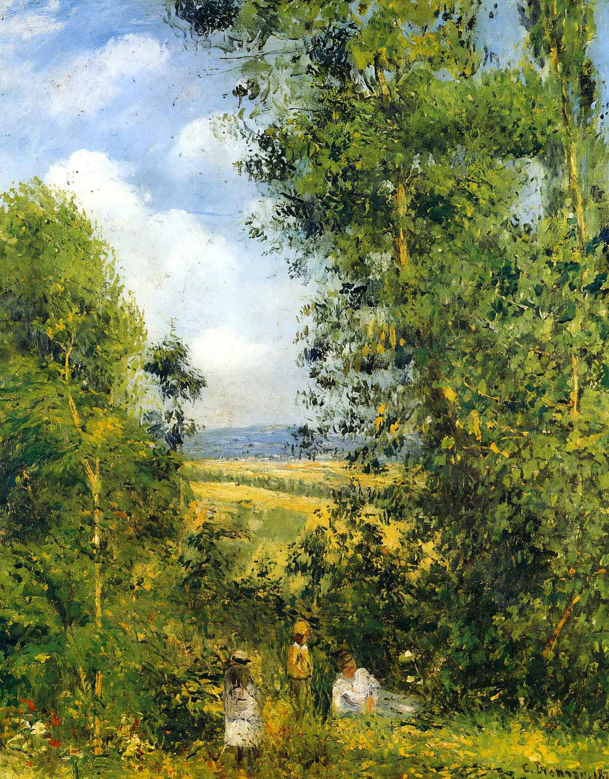 Resting in the Woods Pontoise 1878 by Camille Pissarro Fine Art Print (6 Sizes)