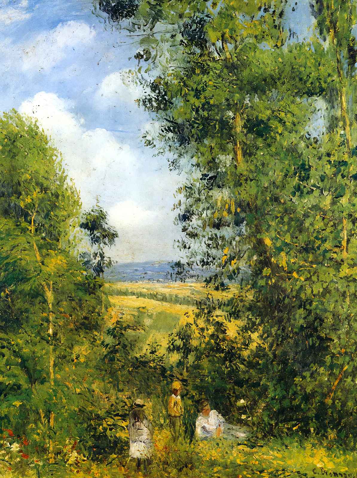 Resting in the Woods Pontoise 1878 by Camille Pissarro Fine Art Print (6 Sizes)