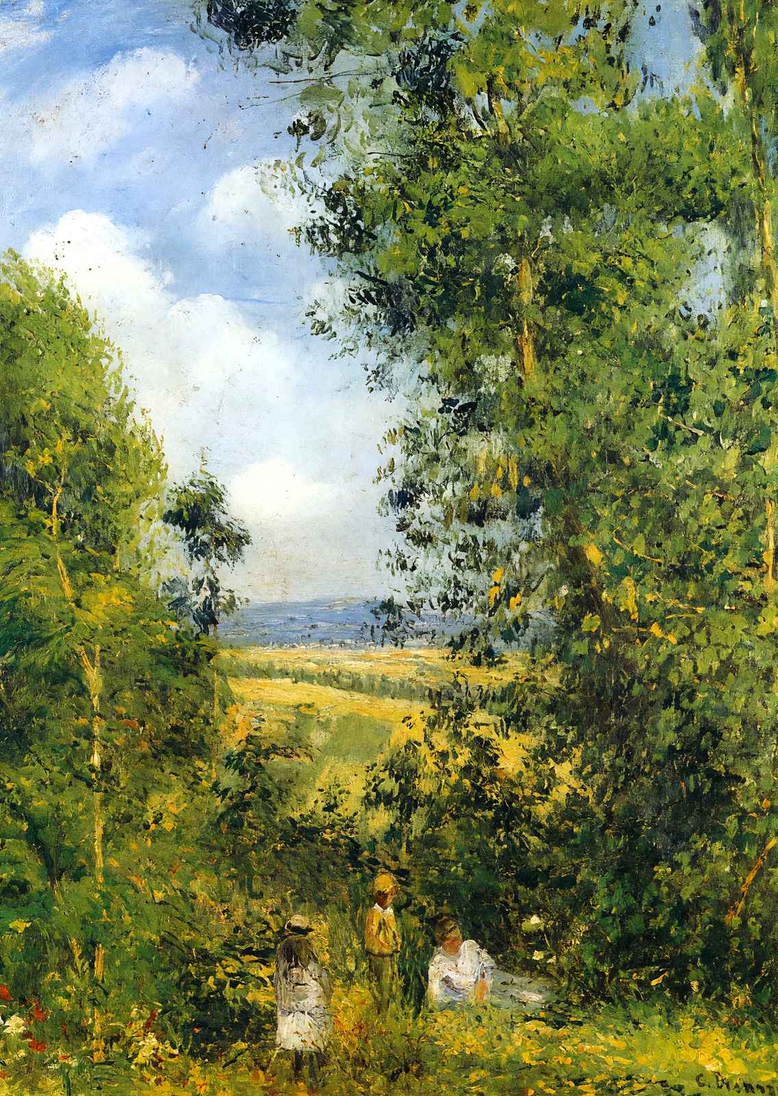 Resting in the Woods Pontoise 1878 by Camille Pissarro Fine Art Print (6 Sizes)