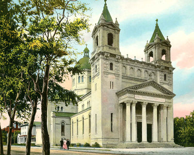 Cathedral of the Sacred Heart in 1906 vintage print