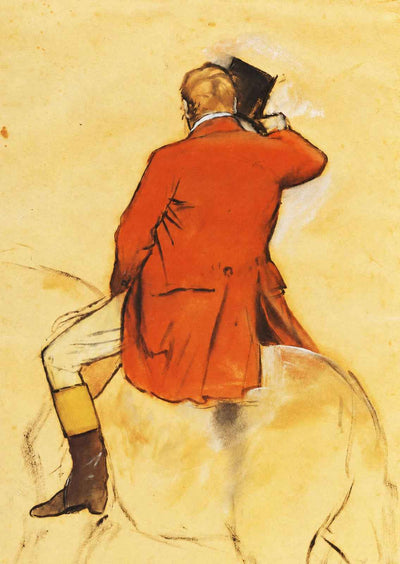 Rider in a Red Coat 1868 Drawing by Edgar Degas Fine Art Print (6 Sizes)