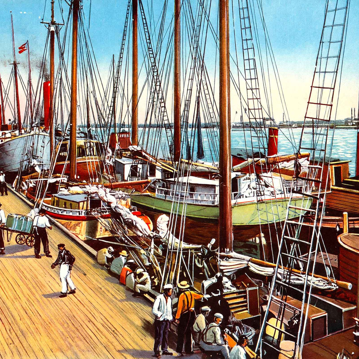 Riverfront Mobile Alabama in 1909 Vintage Print (7 Sizes) - Archival Paper