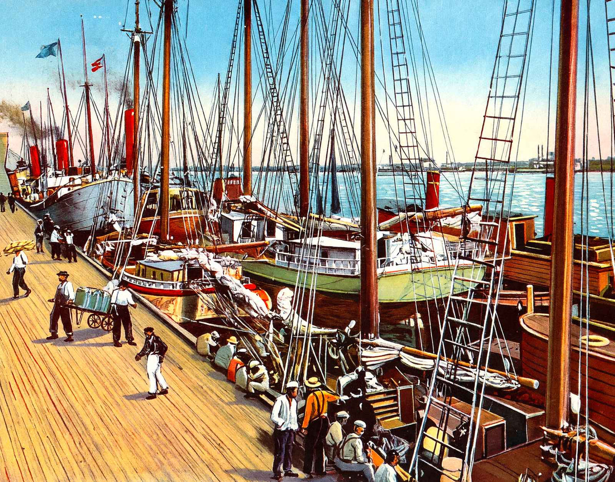 Riverfront Mobile Alabama in 1909 Vintage Print (7 Sizes) - Archival Paper