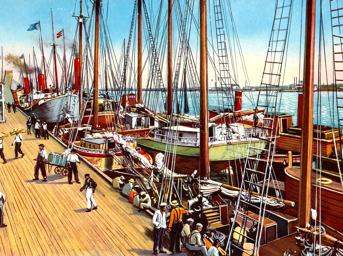 Riverfront Mobile Alabama in 1909 Vintage Print (7 Sizes) - Archival Paper