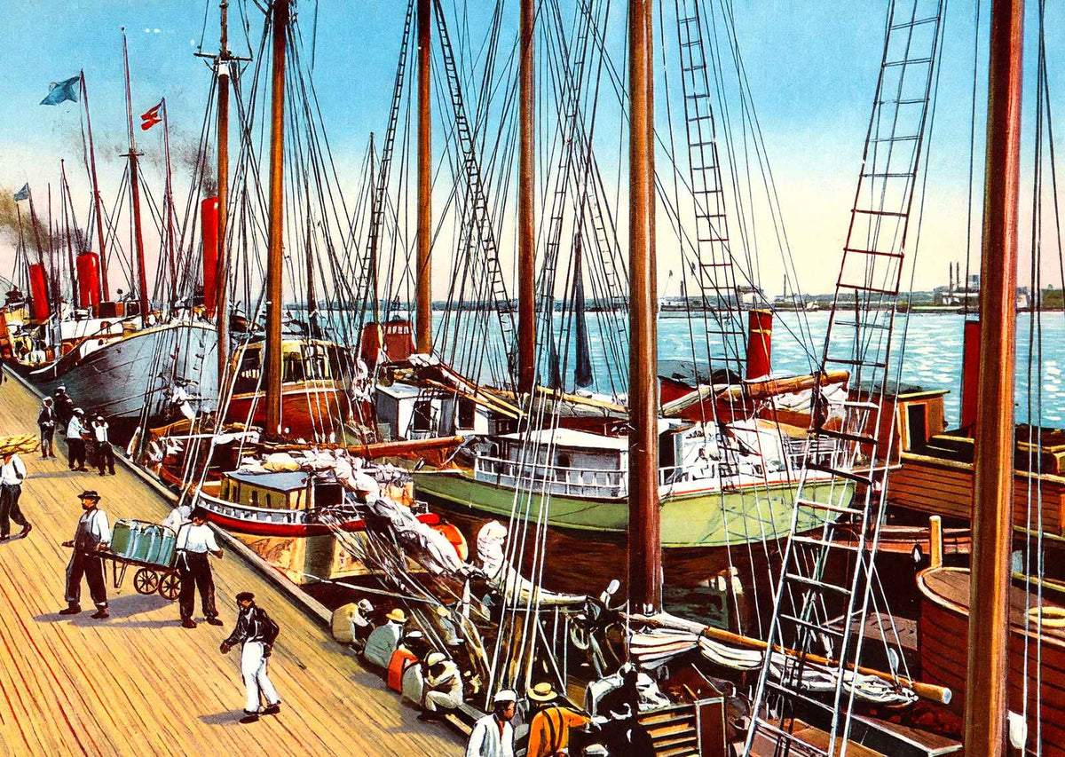 Riverfront Mobile Alabama in 1909 Vintage Print (7 Sizes) - Archival Paper