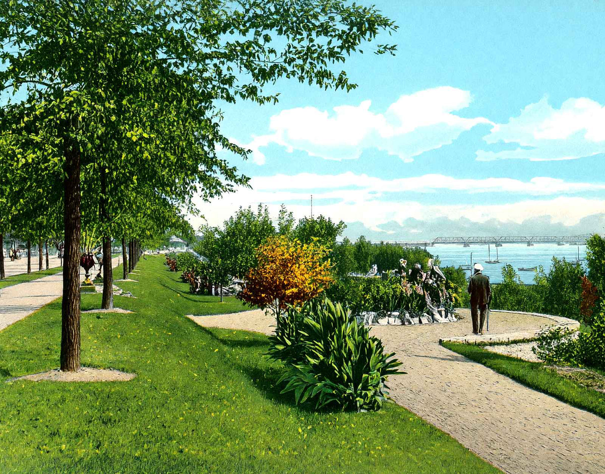 Riverside Park Toledo Ohio in 1906 Vintage Print (7 Sizes) - Restored