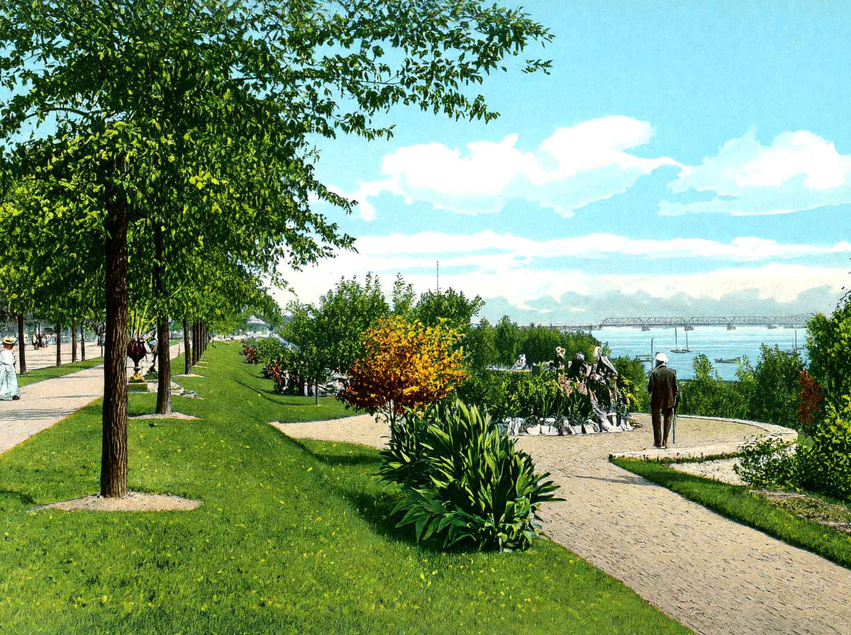 Riverside Park Toledo Ohio in 1906 Vintage Print (7 Sizes) - Restored