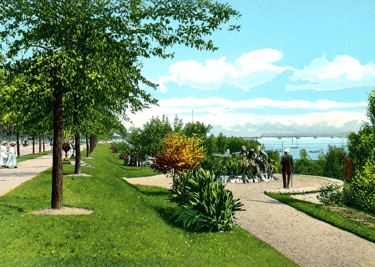 Riverside Park Toledo Ohio in 1906 Vintage Print (7 Sizes) - Restored