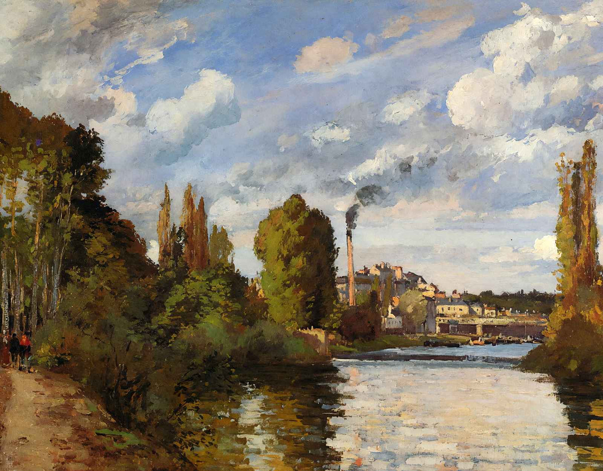 Riverbanks in Pontoise 1872 Painting by Camille Pissarro Art Print (6 Sizes)