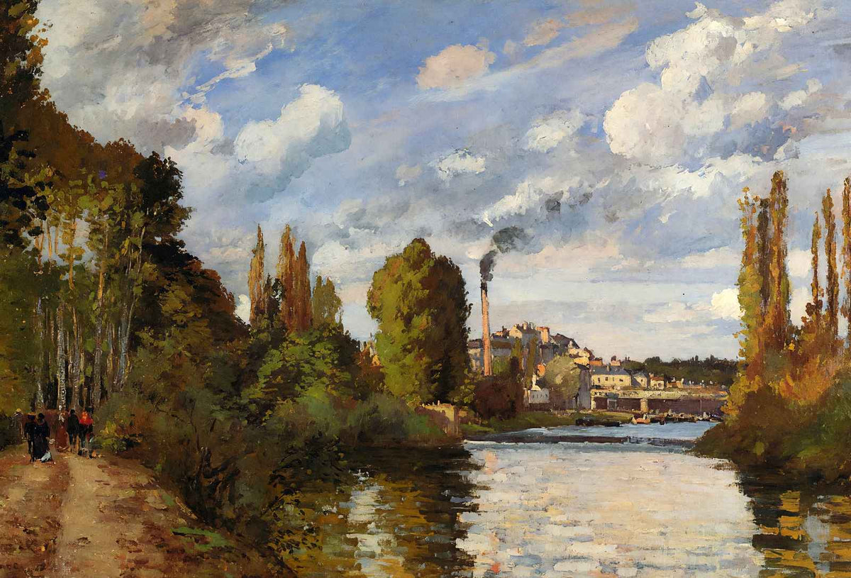 Riverbanks in Pontoise 1872 Painting by Camille Pissarro Art Print (6 Sizes)
