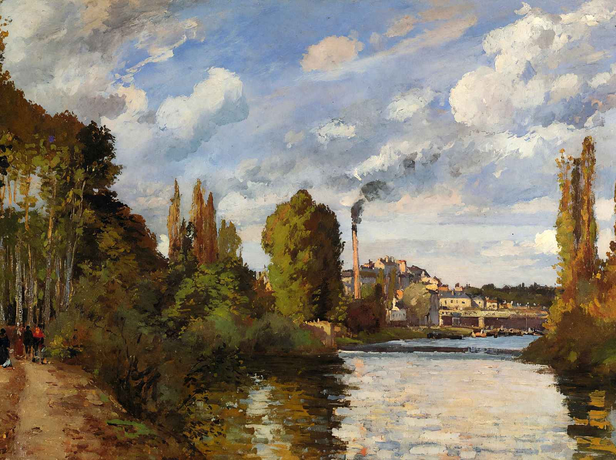 Riverbanks in Pontoise 1872 Painting by Camille Pissarro Art Print (6 Sizes)