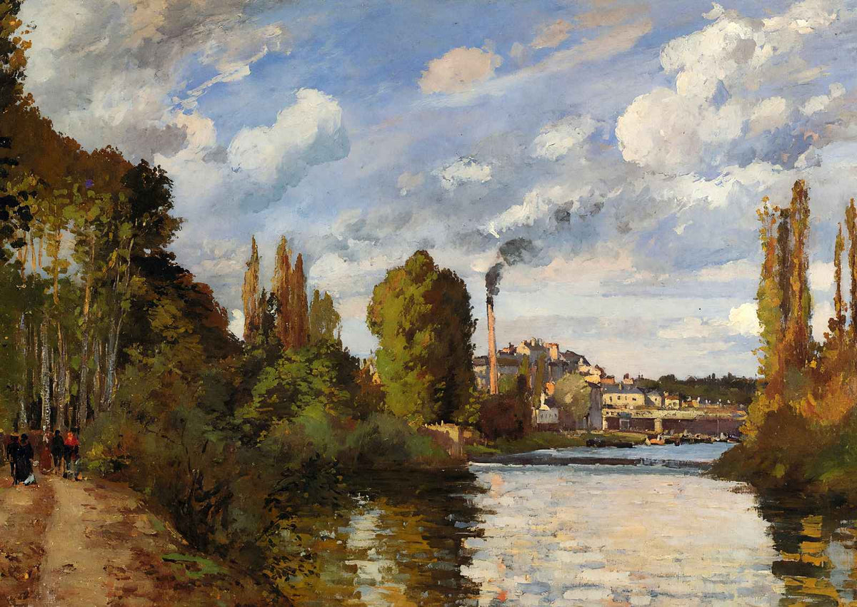 Riverbanks in Pontoise 1872 Painting by Camille Pissarro Art Print (6 Sizes)