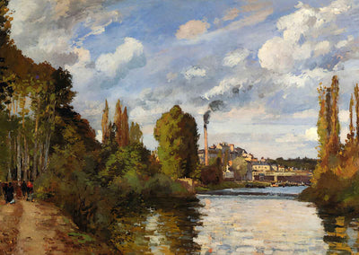 Riverbanks in Pontoise 1872 Painting by Camille Pissarro Art Print (6 Sizes)