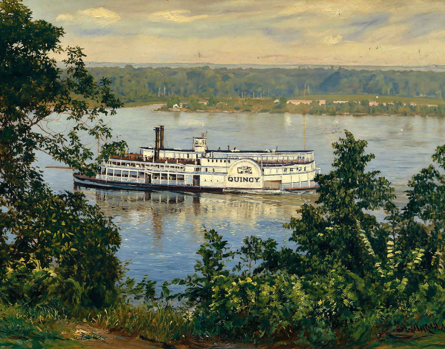 River View Crapo Park Burlington Iowa in 1905 Art Print (7 Sizes)