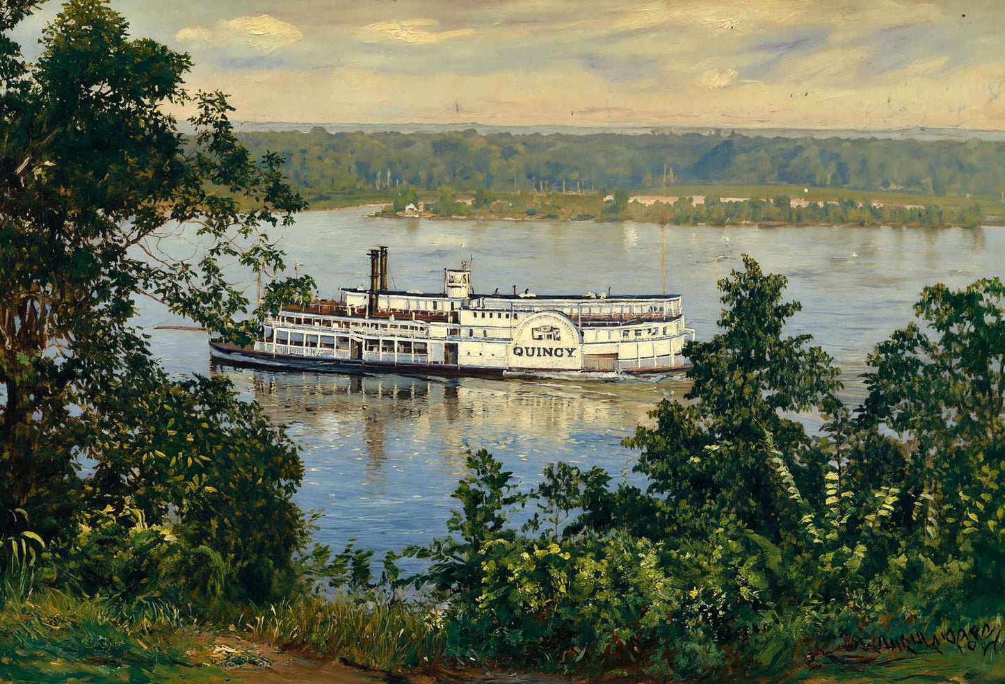 River View Crapo Park Burlington Iowa in 1905 Art Print (7 Sizes)