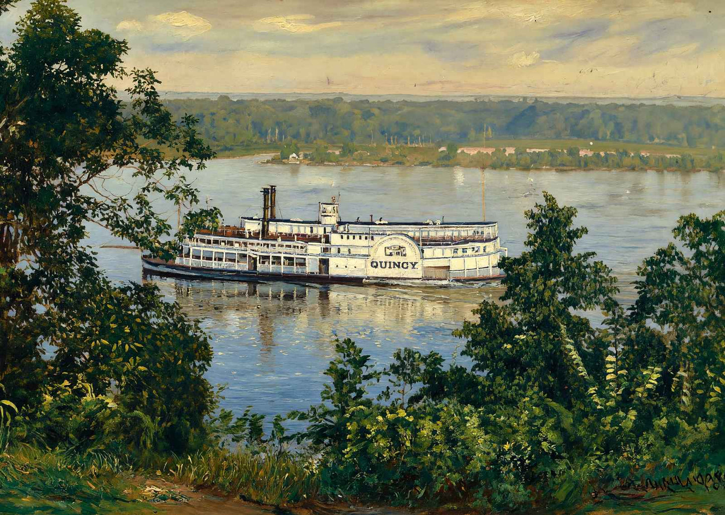 River View Crapo Park Burlington Iowa in 1905 Art Print (7 Sizes)