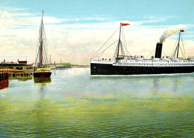 River Front Jacksonville FL in 1907 Vintage Print (7 Sizes) - High Quality