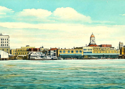 River Front Jacksonville FL in 1909 Art Print (7 Sizes) - Reproduction