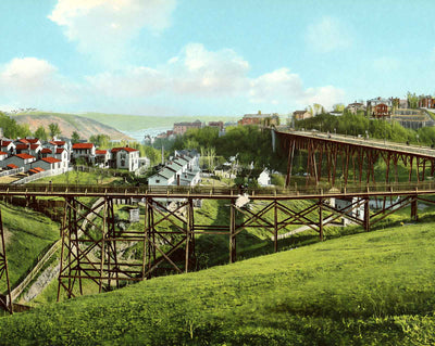 Rivermont Bridge in Lynchburg in 1907 vintage print