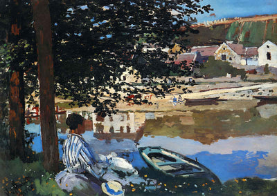 River Scene at Bennecourt Art Print 1868 Painting by Claude Monet (6 Sizes)