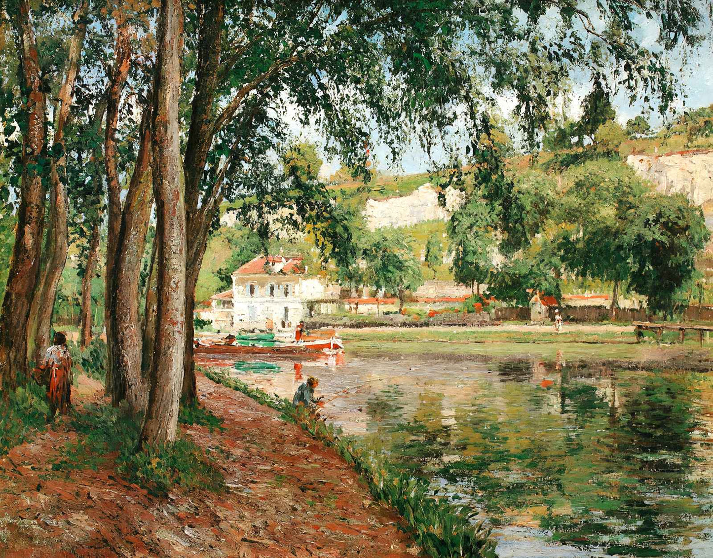 Road Along the Loing Canal 1902 Painting by Camille Pissarro Art Print (6 Sizes)