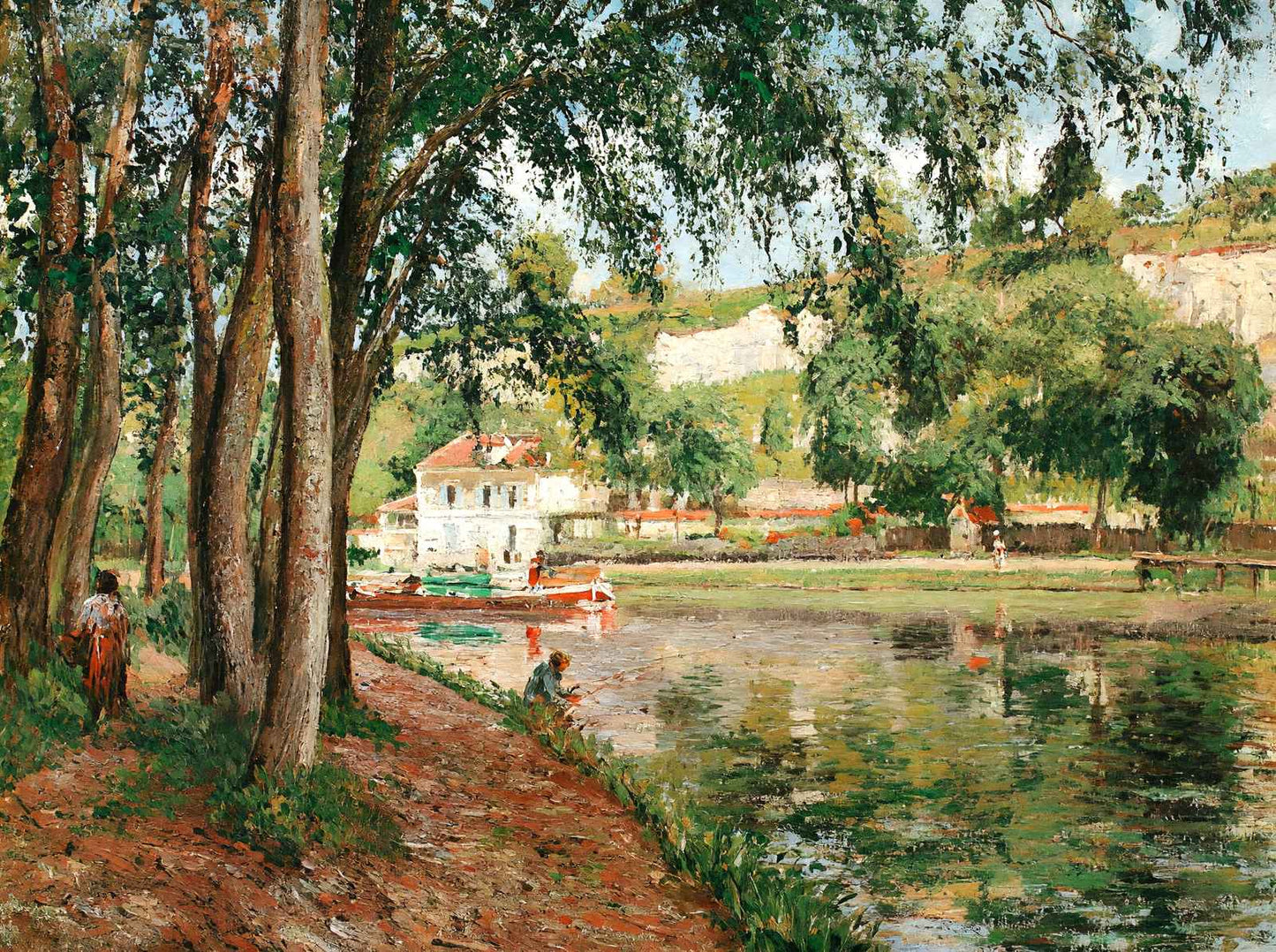 Road Along the Loing Canal 1902 Painting by Camille Pissarro Art Print (6 Sizes)
