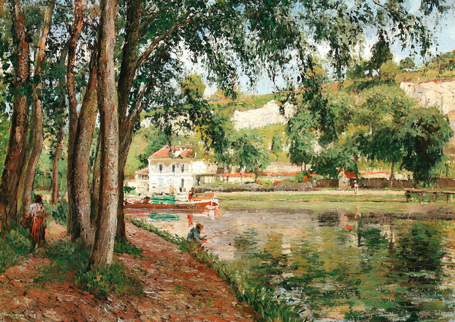 Road Along the Loing Canal 1902 Painting by Camille Pissarro Art Print (6 Sizes)