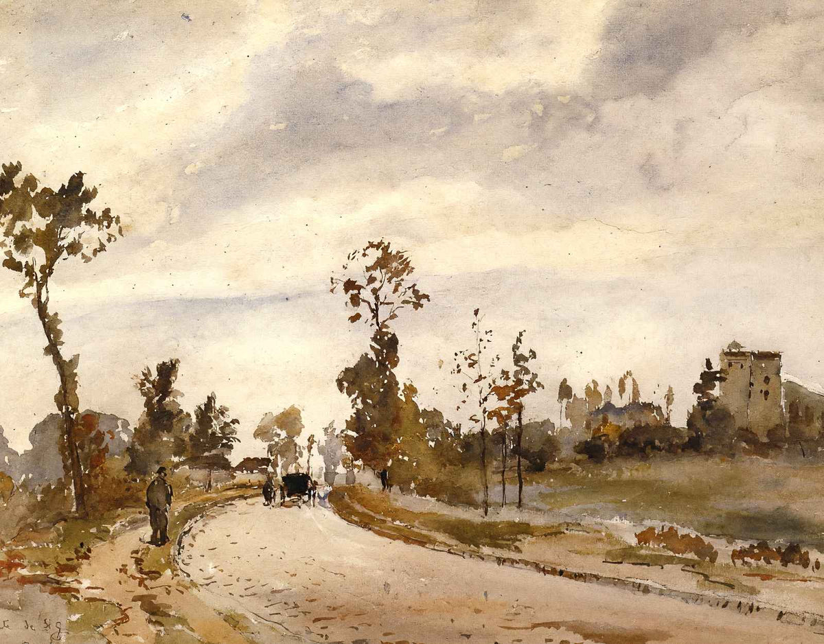 Road to Saint Germain, Louveciennes Art Print 1871 by Camille Pissarro (6 Sizes)
