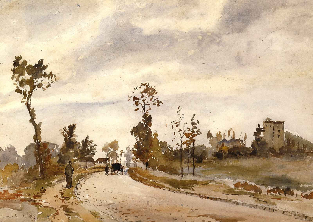 Road to Saint Germain, Louveciennes Art Print 1871 by Camille Pissarro (6 Sizes)