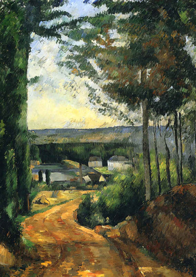 Road, Trees and Lake Fine Art Print 1882 Painting by Paul Cezanne (6 Sizes)