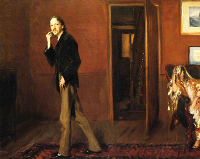 Robert Louis Stevenson and His Wife painting print by John Singer Sargent (1885)