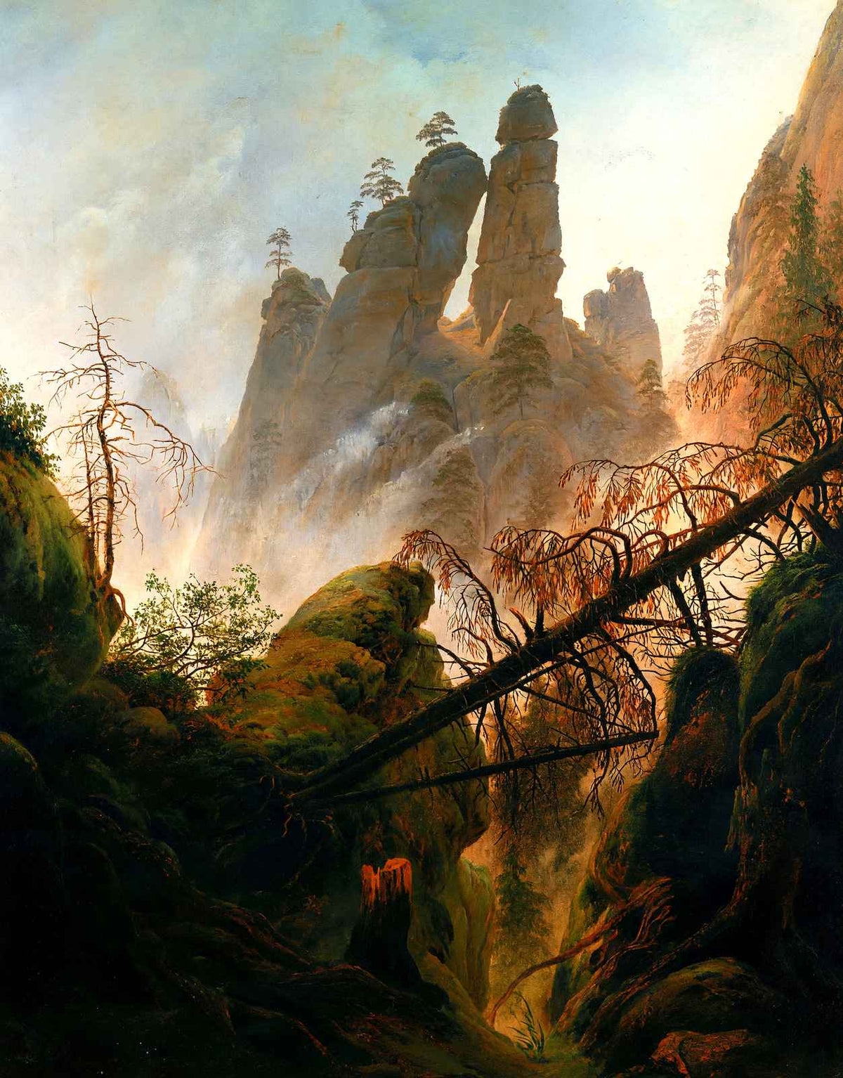 Rocky Ravine Fine Art Print 1823 Painting by Caspar David Friedrich (6 Sizes)