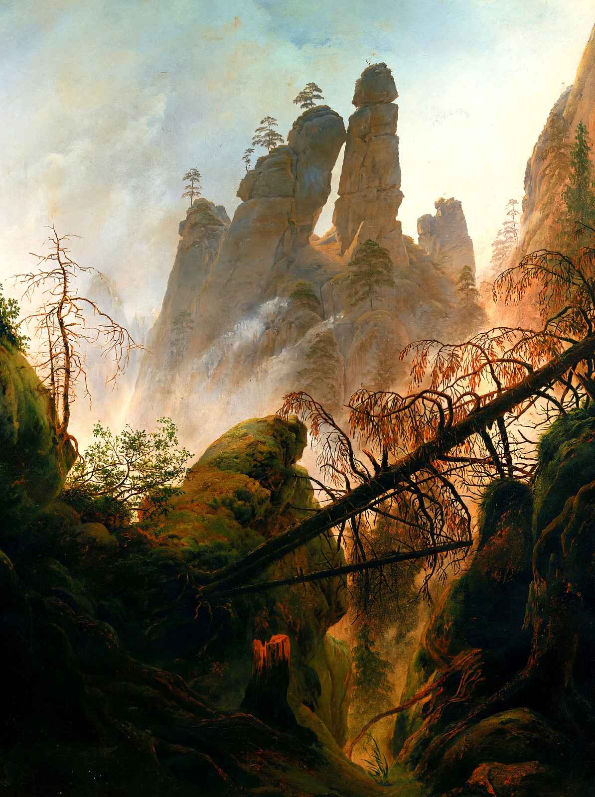 Rocky Ravine Fine Art Print 1823 Painting by Caspar David Friedrich (6 Sizes)