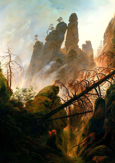 Rocky Ravine Fine Art Print 1823 Painting by Caspar David Friedrich (6 Sizes)