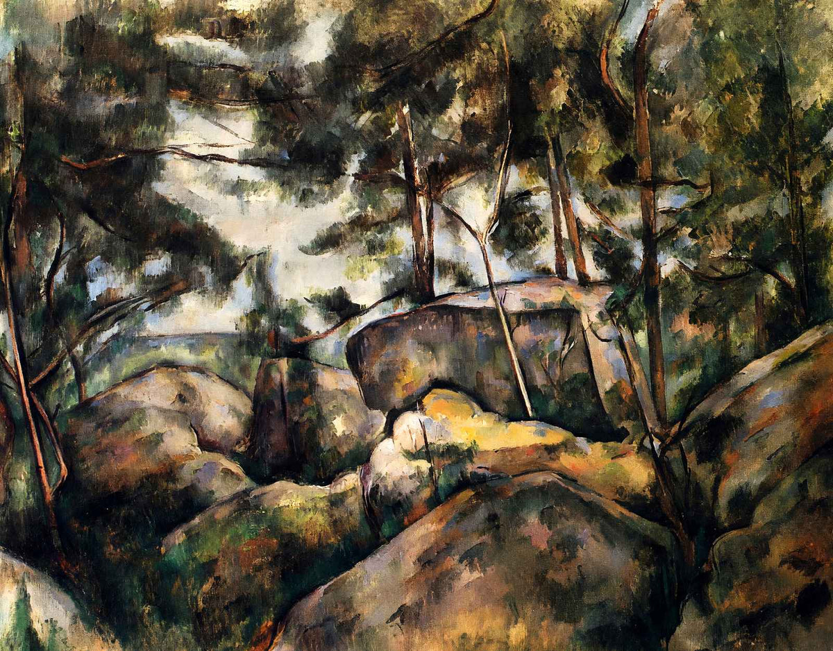 Rocks at Fountainebleau 1893 Painting by Paul Cezanne Art Print (6 Sizes)