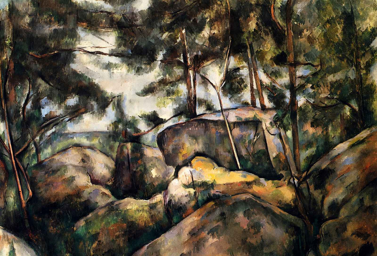 Rocks at Fountainebleau 1893 Painting by Paul Cezanne Art Print (6 Sizes)