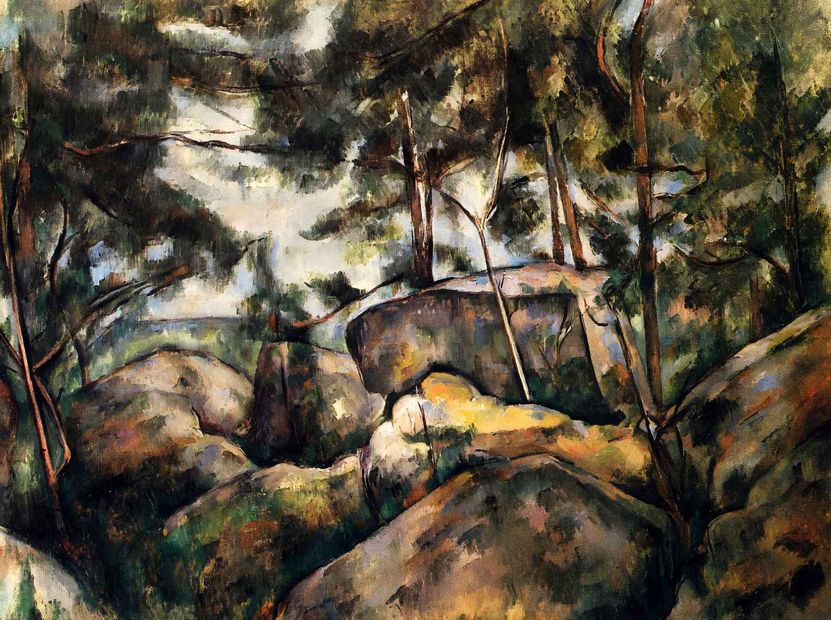 Rocks at Fountainebleau 1893 Painting by Paul Cezanne Art Print (6 Sizes)