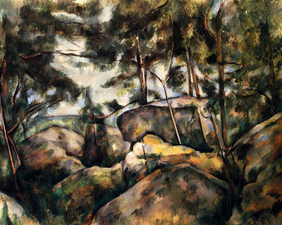 Rocks at Fountainebleau fine art print by Paul Cezanne (1893)