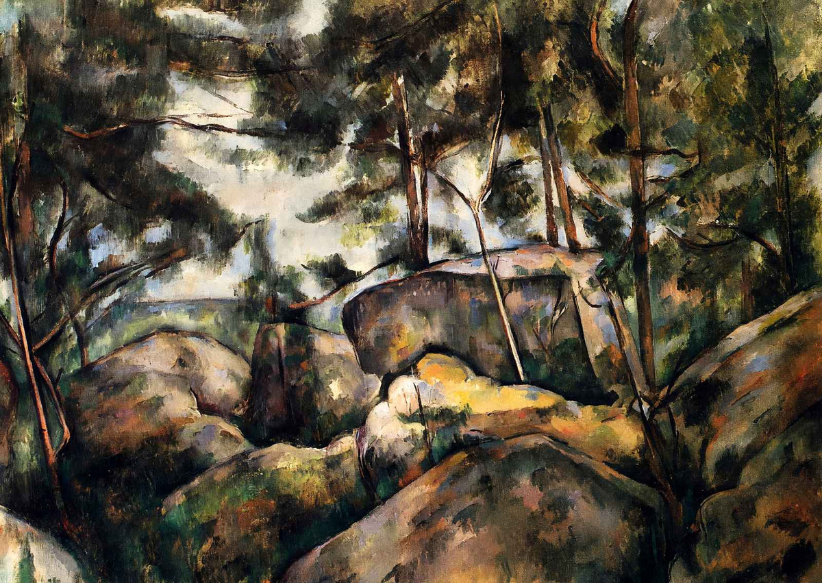 Rocks at Fountainebleau 1893 Painting by Paul Cezanne Art Print (6 Sizes)