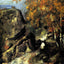 Rock in the Forest of Fontainbleau art print by Paul Cezanne (1868)